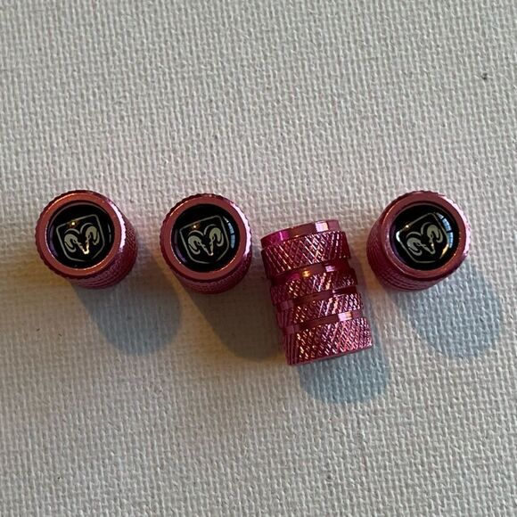 Dodge Logo Valve Stem Caps in Pink set of 4 NWT - Picture 2 of 4